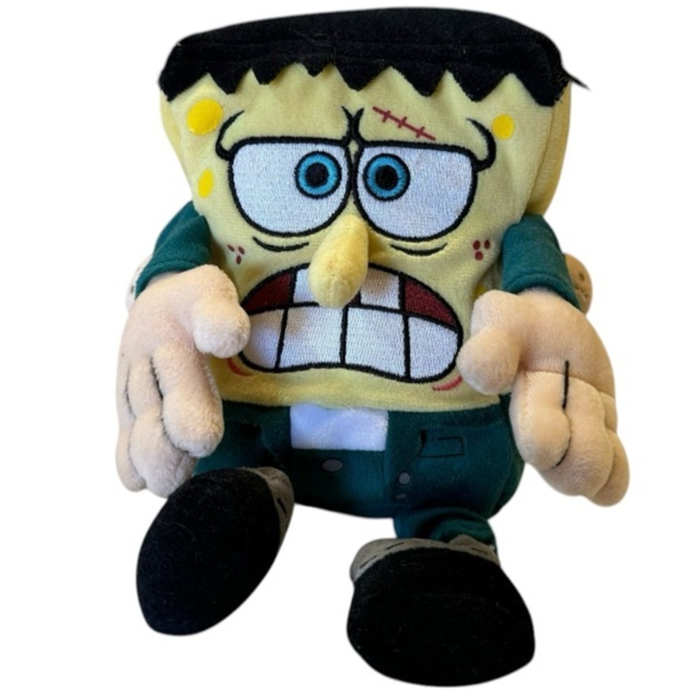 TY SpongeBob SquarePants 2006  Frankenstein Beanie Baby‎ 9” Plush Doll EUC